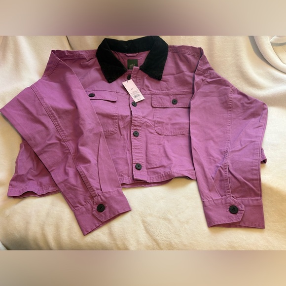 wild fable Jackets & Blazers - wild fable Lavender Jean Jacket with Black Collar